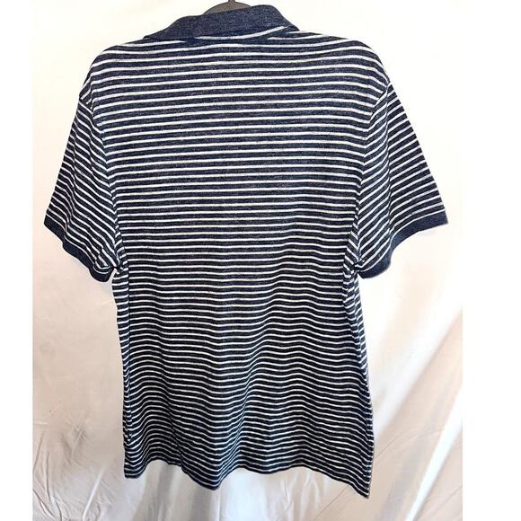 MICHAEL KORS Men's Polo Shirt Size XXL Blue Striped Short Sleeve - Picture 5 of 8